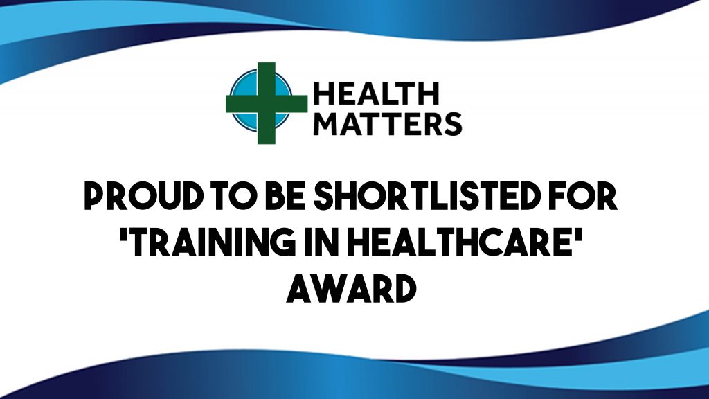 Proud to be shortlisted for Training in Healthcare Award